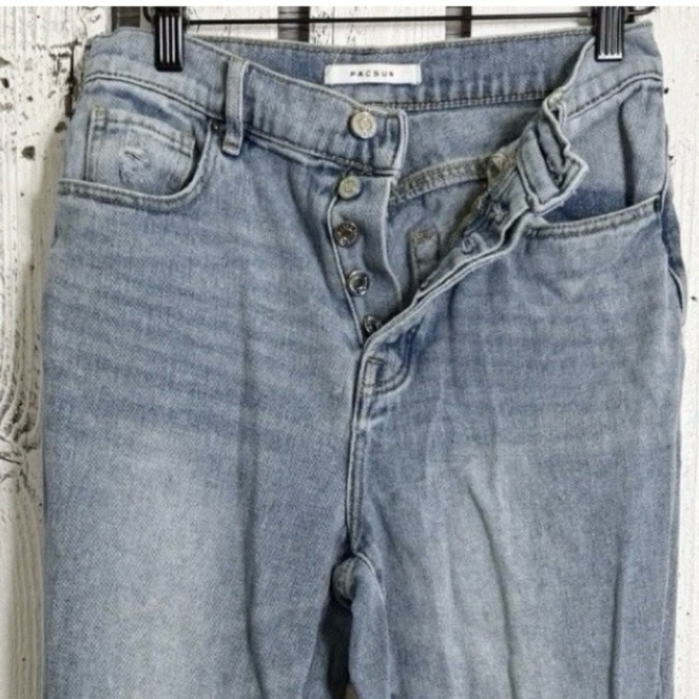 Pacsun Jeans High Rise Straight Womens 26” Buttonfly Distressed Grunge 90s Vibes